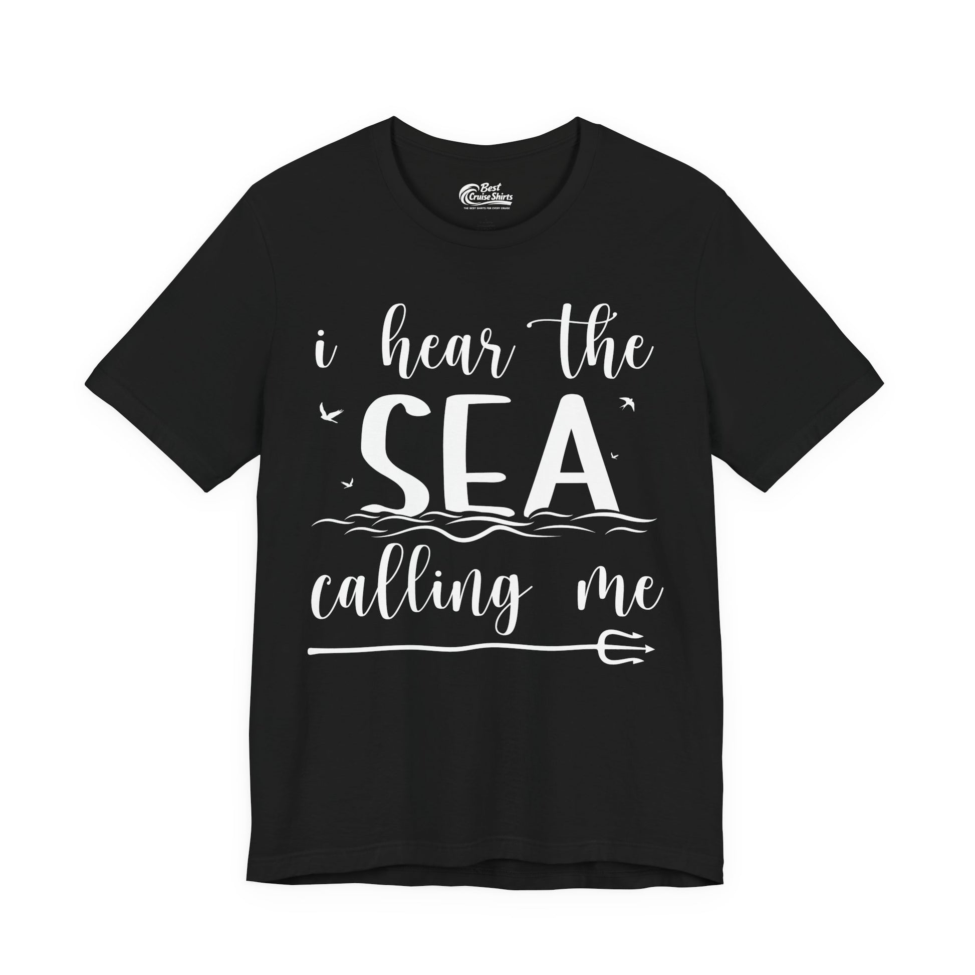 Sea Calling Nautical Beach Quote Shirt With Waves And Birds Art Premium Tee - Best Cruise Shirts