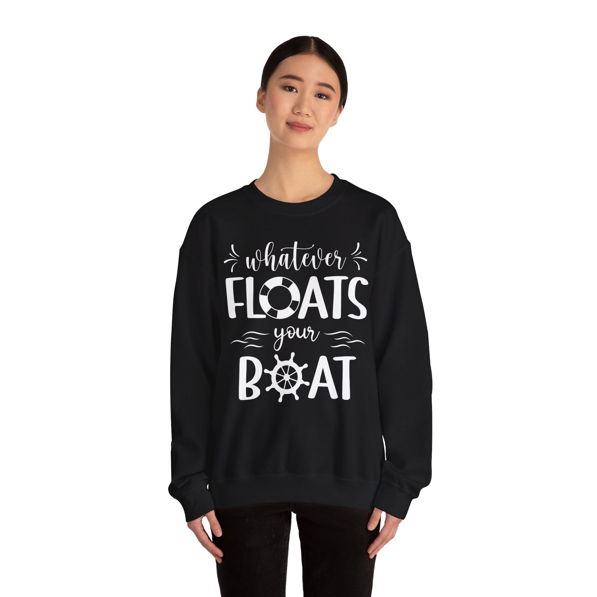 Whatever Floats Your Boat Nautical Humor Shirt With Whimsical Typography Sweatshirt - View 4 - Best Cruise Shirts