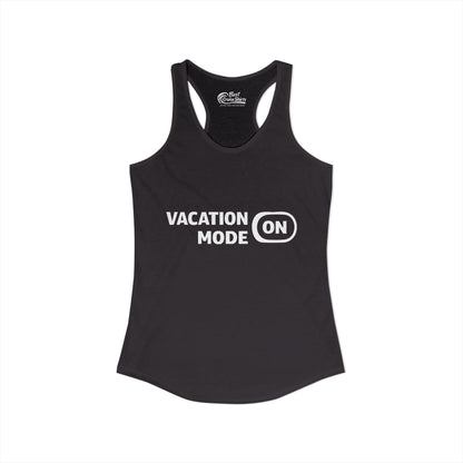 Vacation Mode On Minimalist Switch Graphic Funny Travel Shirt Ladies Tank - View 2 - Best Cruise Shirts