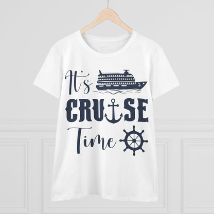 It’s Cruise Time Shirt - Nautical Ship Anchor Wheel Bold Graphic Ladies Tee - View 11 - Best Cruise Shirts