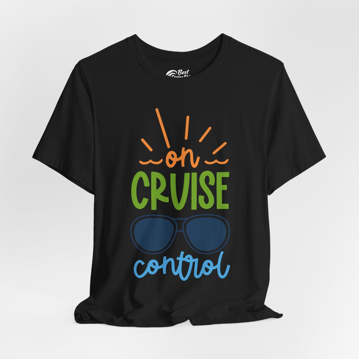 On Cruise Control Shirt - Bold Sunglasses Vacation Relaxation Design — Premium Tee