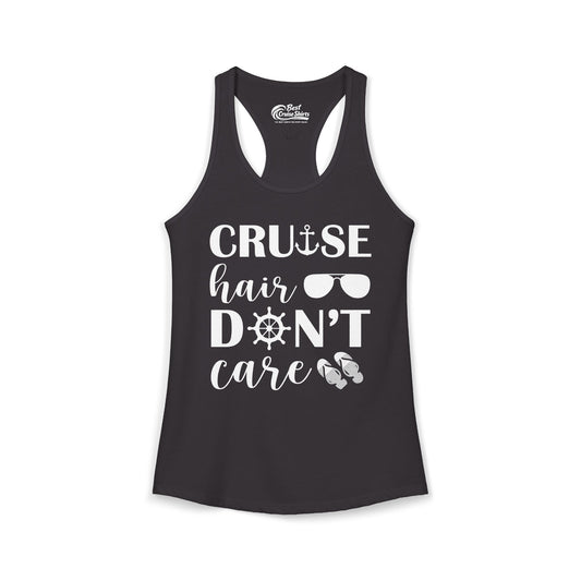 Cruise Hair Don't Care Shirt - Nautical Icons Summer Vacation Tee Ladies Tank - Best Cruise Shirts