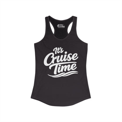 It’s Cruise Time Bold Nautical Wave Typography Cruise Shirt Ladies Tank - View 2 - Best Cruise Shirts