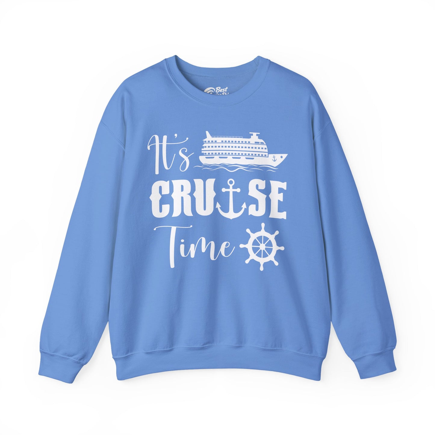 It’s Cruise Time Shirt - Nautical Ship Anchor Wheel Bold Graphic Sweatshirt - View 8 - Best Cruise Shirts