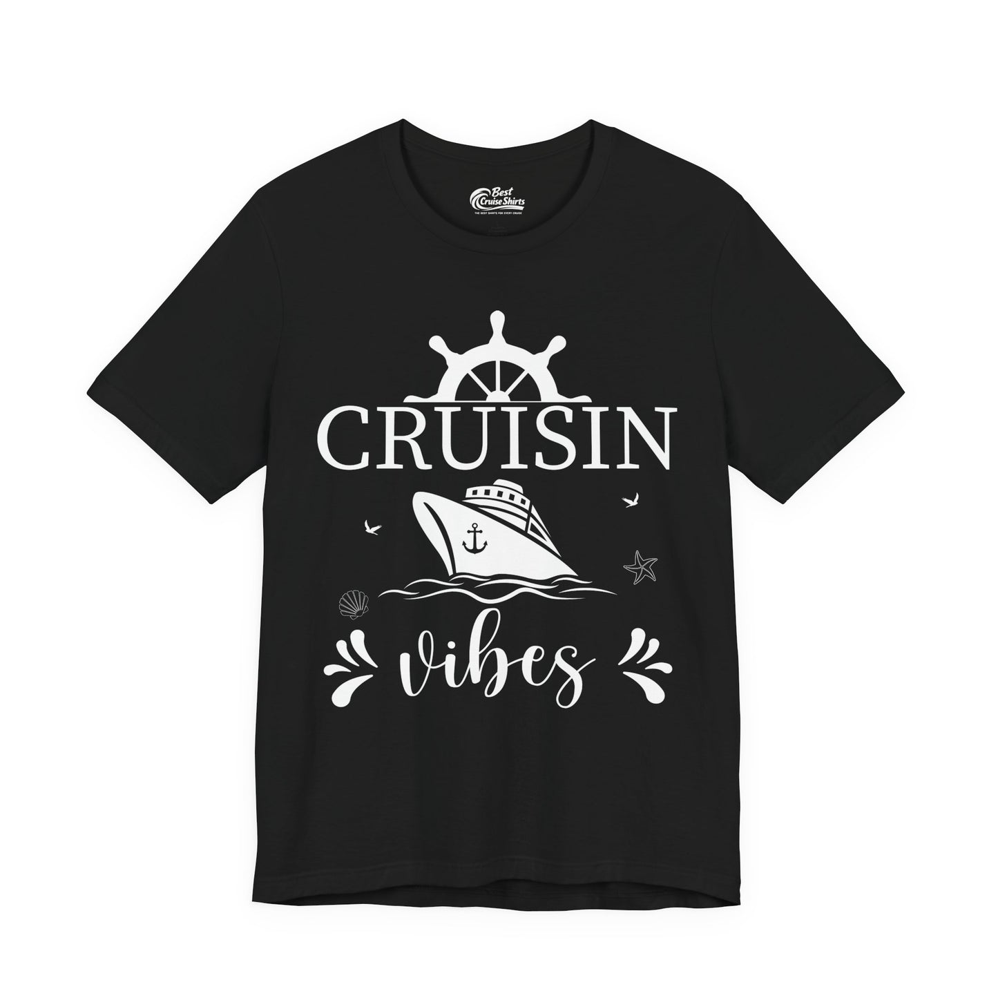Cruisin Vibes Nautical Ocean Adventure Shirt - Bold Line Art Design Premium Tee - Best Cruise Shirts