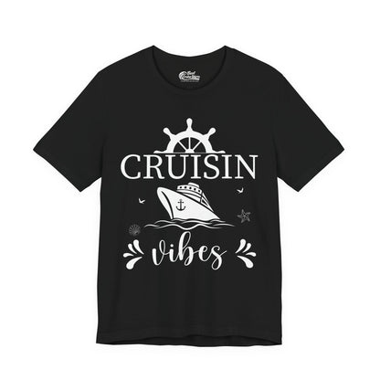 Cruisin Vibes Nautical Ocean Adventure Shirt - Bold Line Art Design Premium Tee - Best Cruise Shirts