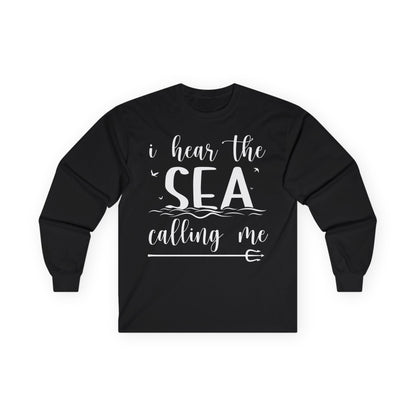 Sea Calling Nautical Beach Quote Shirt With Waves And Birds Art Long Sleeve - Best Cruise Shirts