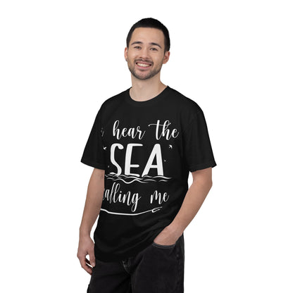 Sea Calling Nautical Beach Quote Shirt With Waves And Birds Art Comfort - View 4 - Best Cruise Shirts