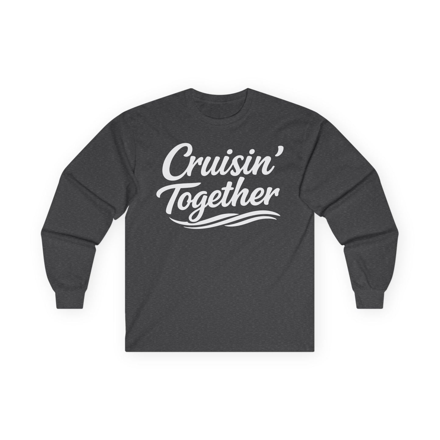 Cruisin Together Group Unity Shirt with Bold Script and Wave Design Long Sleeve - View 5 - Best Cruise Shirts