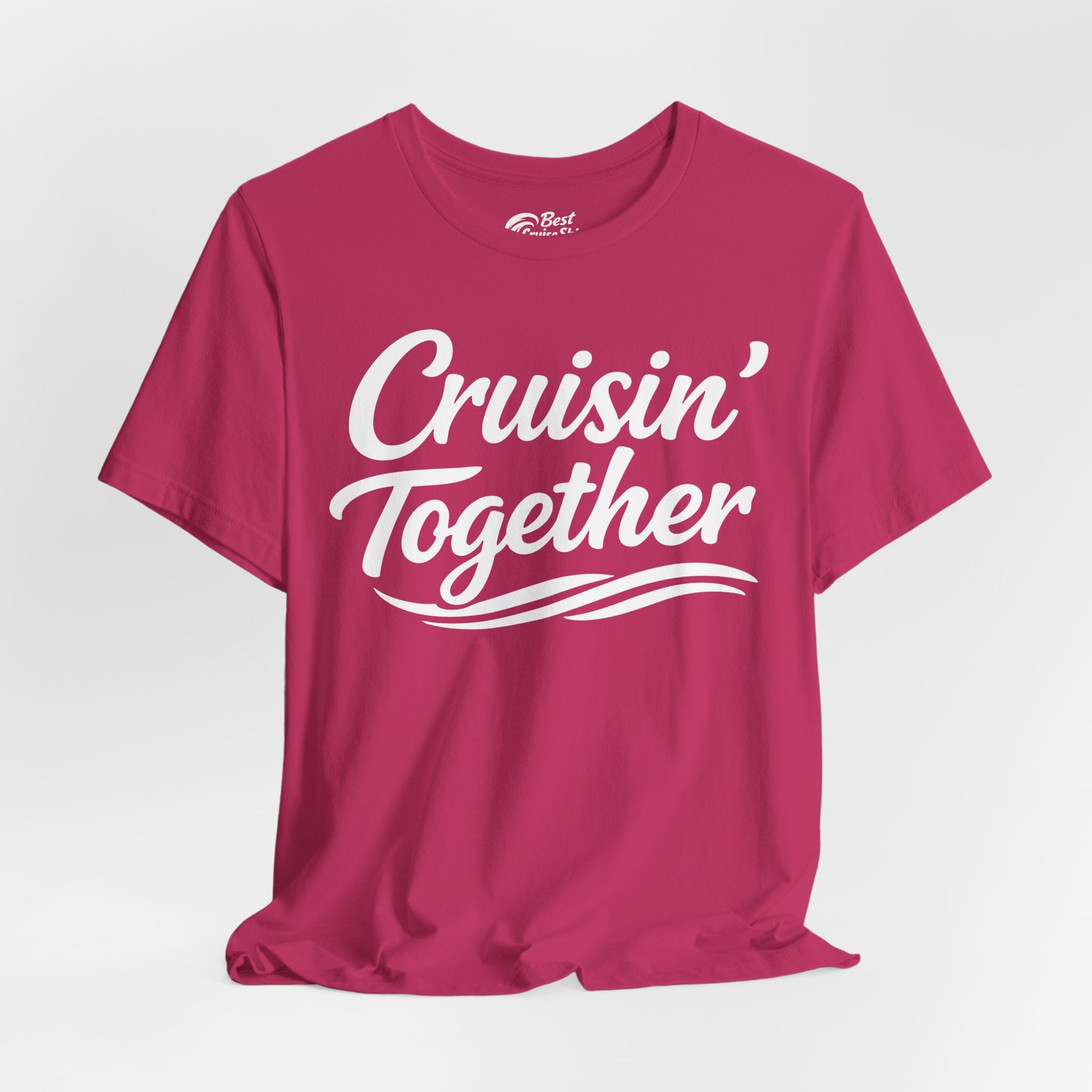 Cruisin Together Group Unity Shirt with Bold Script and Wave Design Premium Tee - View 28 - Best Cruise Shirts