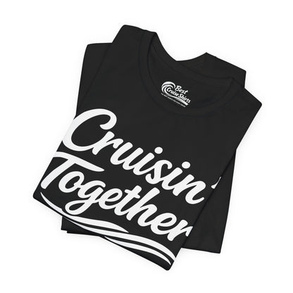 Cruisin Together Group Unity Shirt with Bold Script and Wave Design Premium Tee - View 9 - Best Cruise Shirts