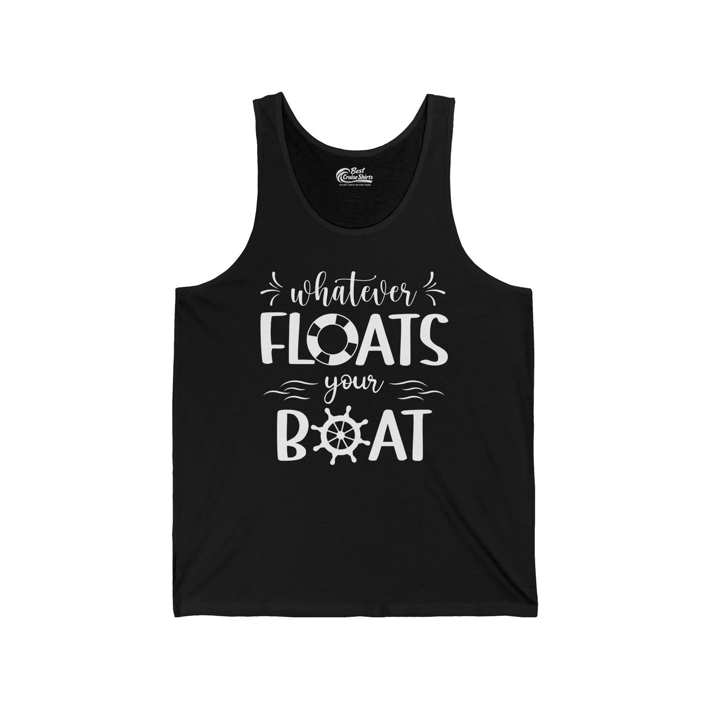 Whatever Floats Your Boat Nautical Humor Shirt With Whimsical Typography — Tank Top