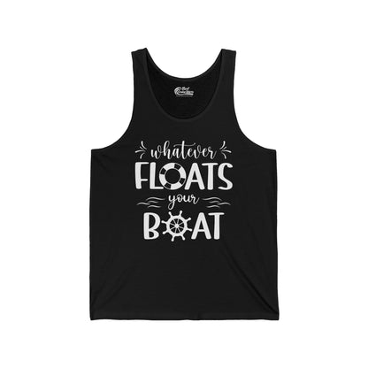 Whatever Floats Your Boat Nautical Humor Shirt With Whimsical Typography — Tank Top