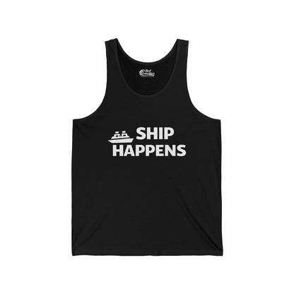 Ship Happens Funny Cruise Shirt With Bold Graphic Ship Pun Design — Tank Top