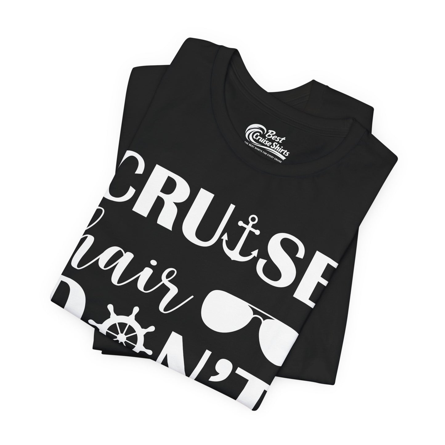 Cruise Hair Don't Care Shirt - Nautical Icons Summer Vacation Tee Premium Tee - View 3 - Best Cruise Shirts
