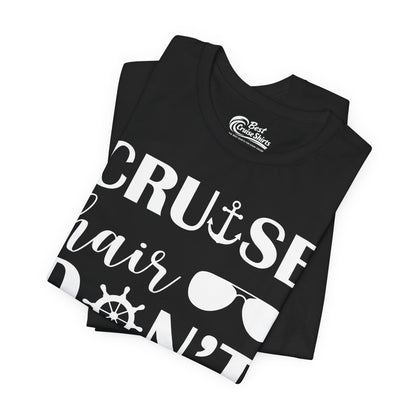 Cruise Hair Don't Care Shirt - Nautical Icons Summer Vacation Tee Premium Tee - View 3 - Best Cruise Shirts
