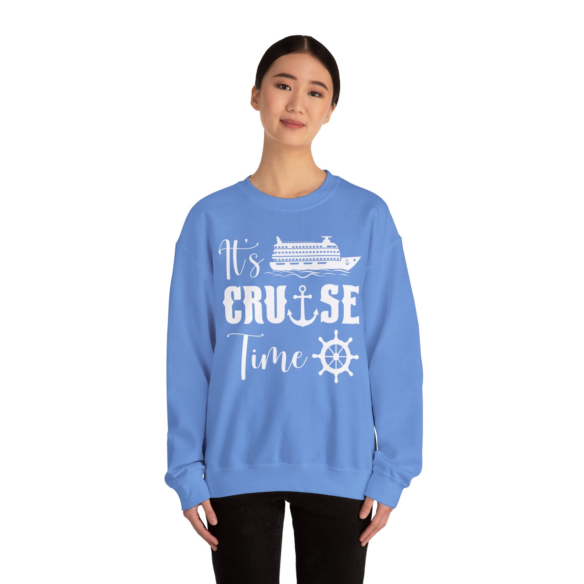 It’s Cruise Time Shirt - Nautical Ship Anchor Wheel Bold Graphic Sweatshirt - View 31 - Best Cruise Shirts