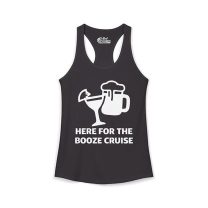 Here For The Booze Cruise Funny Drinking Team Party Shirt Ladies Tank - Best Cruise Shirts