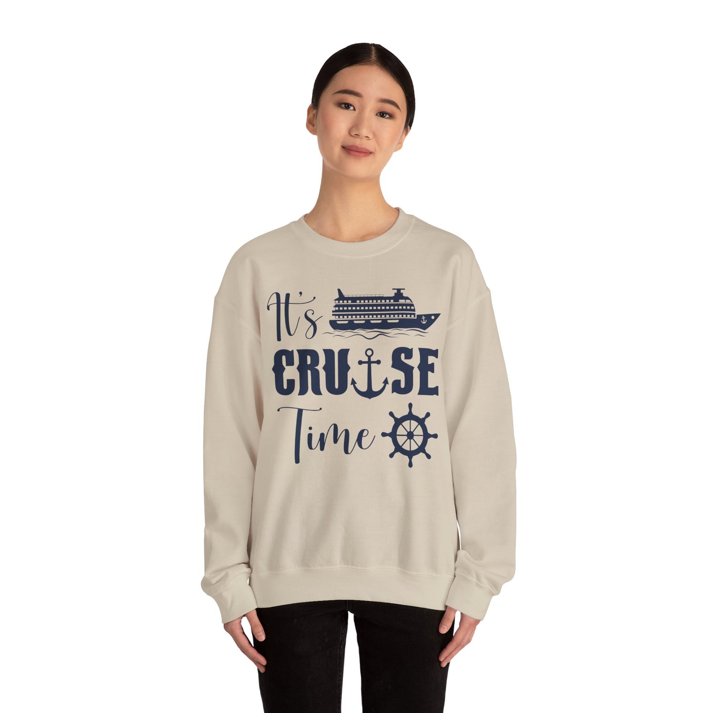 It’s Cruise Time Shirt - Nautical Ship Anchor Wheel Bold Graphic Sweatshirt - View 19 - Best Cruise Shirts