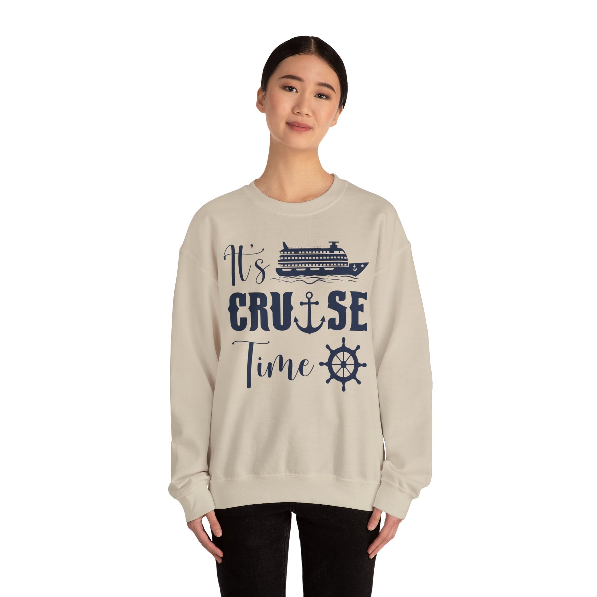 It’s Cruise Time Shirt - Nautical Ship Anchor Wheel Bold Graphic Sweatshirt - View 19 - Best Cruise Shirts