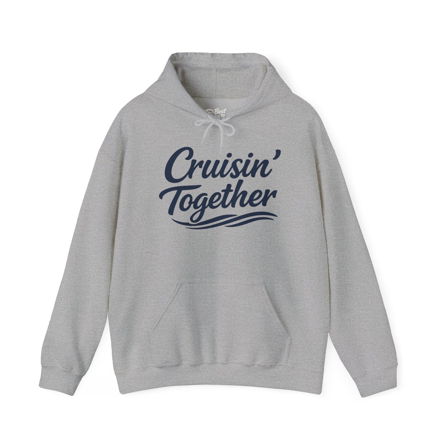 Cruisin Together Group Unity Shirt with Bold Script and Wave Design Hoodie - View 2 - Best Cruise Shirts