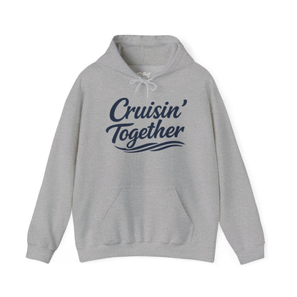 Cruisin Together Group Unity Shirt with Bold Script and Wave Design Hoodie - View 2 - Best Cruise Shirts