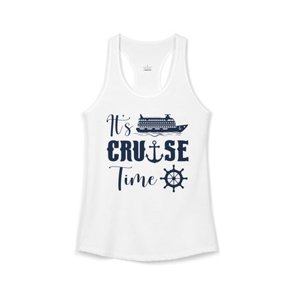 It’s Cruise Time Shirt - Nautical Ship Anchor Wheel Bold Graphic Ladies Tank - View 2 - Best Cruise Shirts