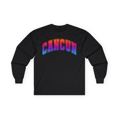 Cancun Mexico Bold Collegiate Style Shirt - Colorful Gradient Spring Break Long Sleeve - Best Cruise Shirts