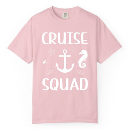 Cruise Squad Shirt - Nautical Group Shirt for Family Cruise Fun (Comfort Color) in Blossom - Cruise Squad Shirt - Nautical Anchor Marine Animals Group Vacation Tee
