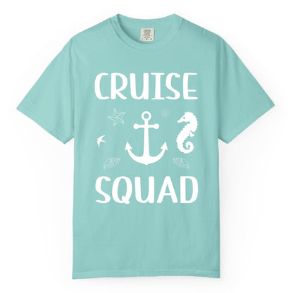 Cruise Squad Shirt - Nautical Group Shirt for Family Cruise Fun (Comfort Color) in Chalky Mint - Cruise Squad Shirt - Nautical Anchor Marine Animals Group Vacation Tee