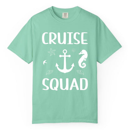 Cruise Squad Shirt - Nautical Group Shirt for Family Cruise Fun (Comfort Color) in Island Reef - Cruise Squad Shirt - Nautical Anchor Marine Animals Group Vacation Tee