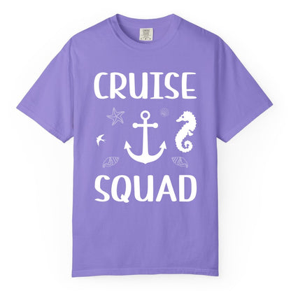 Cruise Squad Shirt - Nautical Group Shirt for Family Cruise Fun (Comfort Color) in Violet - Cruise Squad Shirt - Nautical Anchor Marine Animals Group Vacation Tee