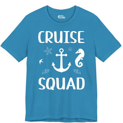 Cruise Squad Shirt - Nautical Group Shirt for Family Cruise Fun (Premium Tee) in Aqua - Cruise Squad Shirt - Nautical Anchor Marine Animals Group Vacation Tee