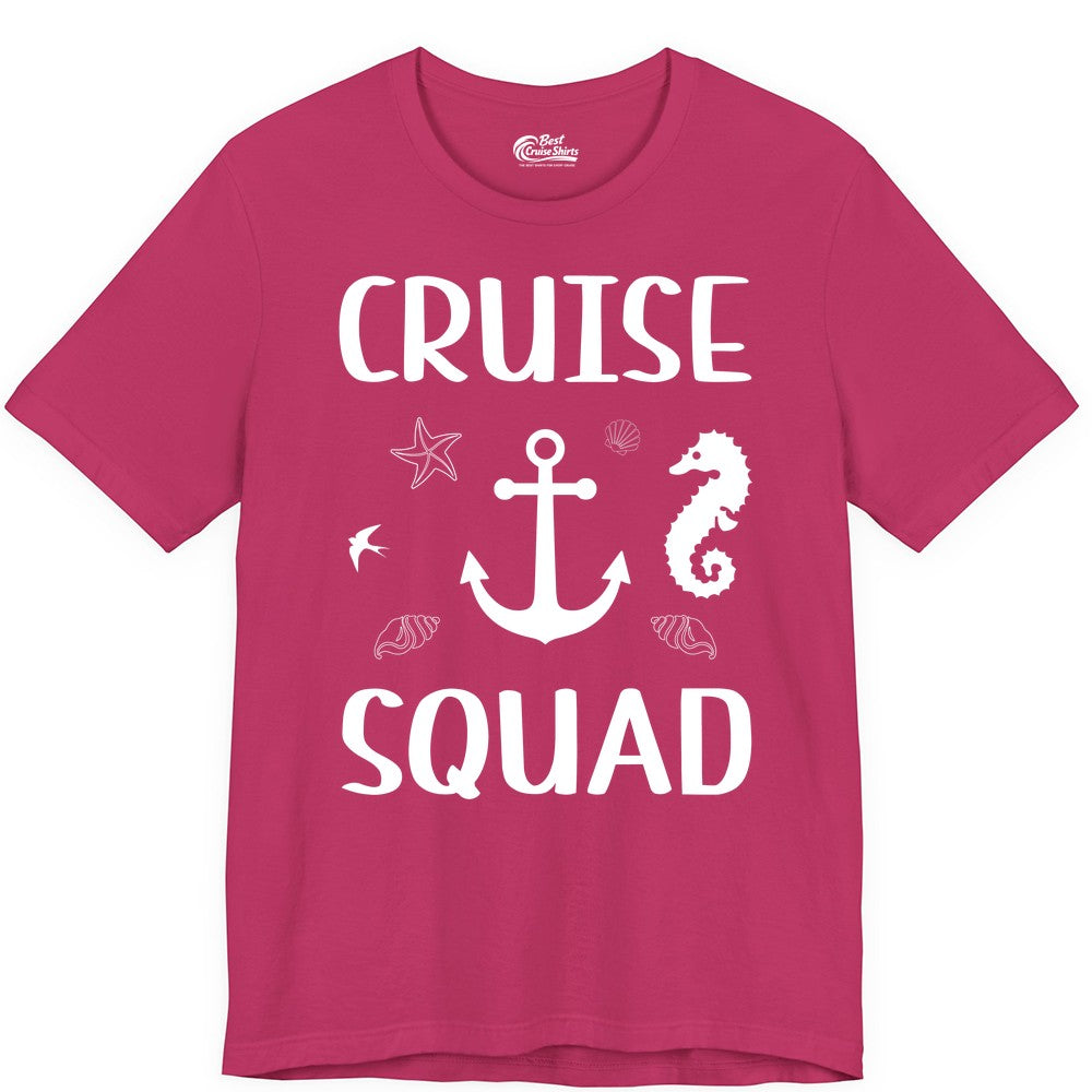 Cruise Squad Shirt - Nautical Group Shirt for Family Cruise Fun (Premium Tee) in Berry - Cruise Squad Shirt - Nautical Anchor Marine Animals Group Vacation Tee