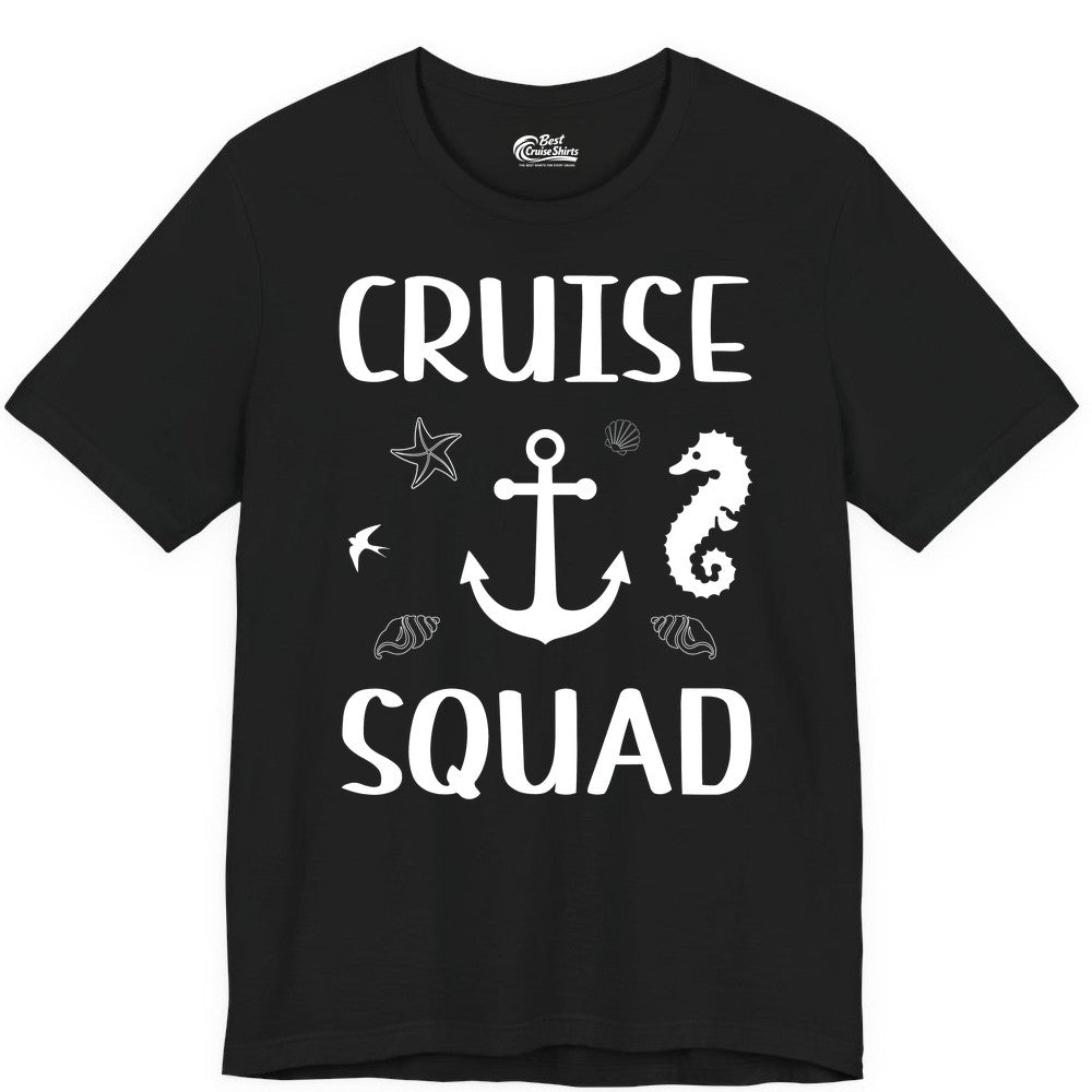 Cruise Squad Shirt - Nautical Group Shirt for Family Cruise Fun (Premium Tee) in Black - Cruise Squad Shirt - Nautical Anchor Marine Animals Group Vacation Tee