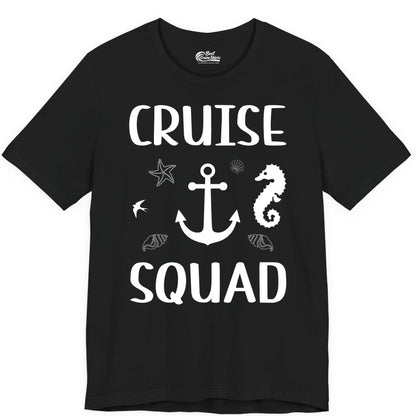 Cruise Squad Shirt - Nautical Group Shirt for Family Cruise Fun (Premium Tee) in Black - Cruise Squad Shirt - Nautical Anchor Marine Animals Group Vacation Tee