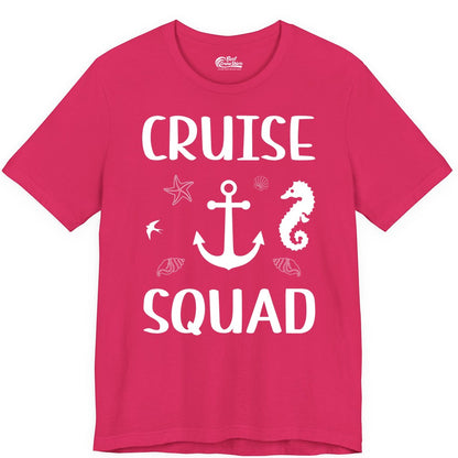 Cruise Squad Shirt - Nautical Group Shirt for Family Cruise Fun (Premium Tee) in Fuchsia - Cruise Squad Shirt - Nautical Anchor Marine Animals Group Vacation Tee