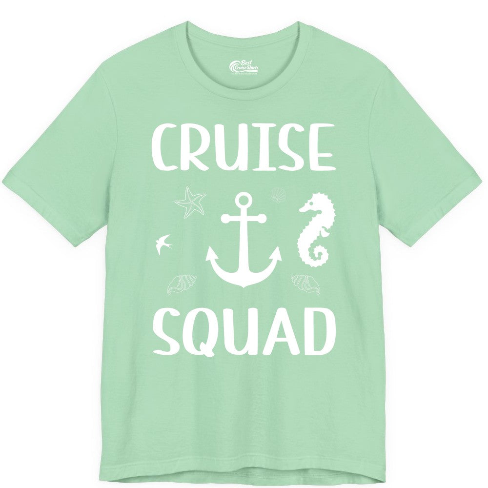 Cruise Squad Shirt - Nautical Group Shirt for Family Cruise Fun (Premium Tee) in Mint - Cruise Squad Shirt - Nautical Anchor Marine Animals Group Vacation Tee