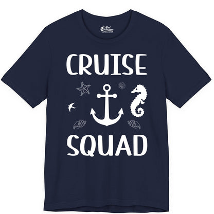 Cruise Squad Shirt - Nautical Group Shirt for Family Cruise Fun (Premium Tee) in Navy - Cruise Squad Shirt - Nautical Anchor Marine Animals Group Vacation Tee