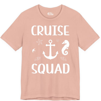 Cruise Squad Shirt - Nautical Group Shirt for Family Cruise Fun (Premium Tee) in Peach - Cruise Squad Shirt - Nautical Anchor Marine Animals Group Vacation Tee
