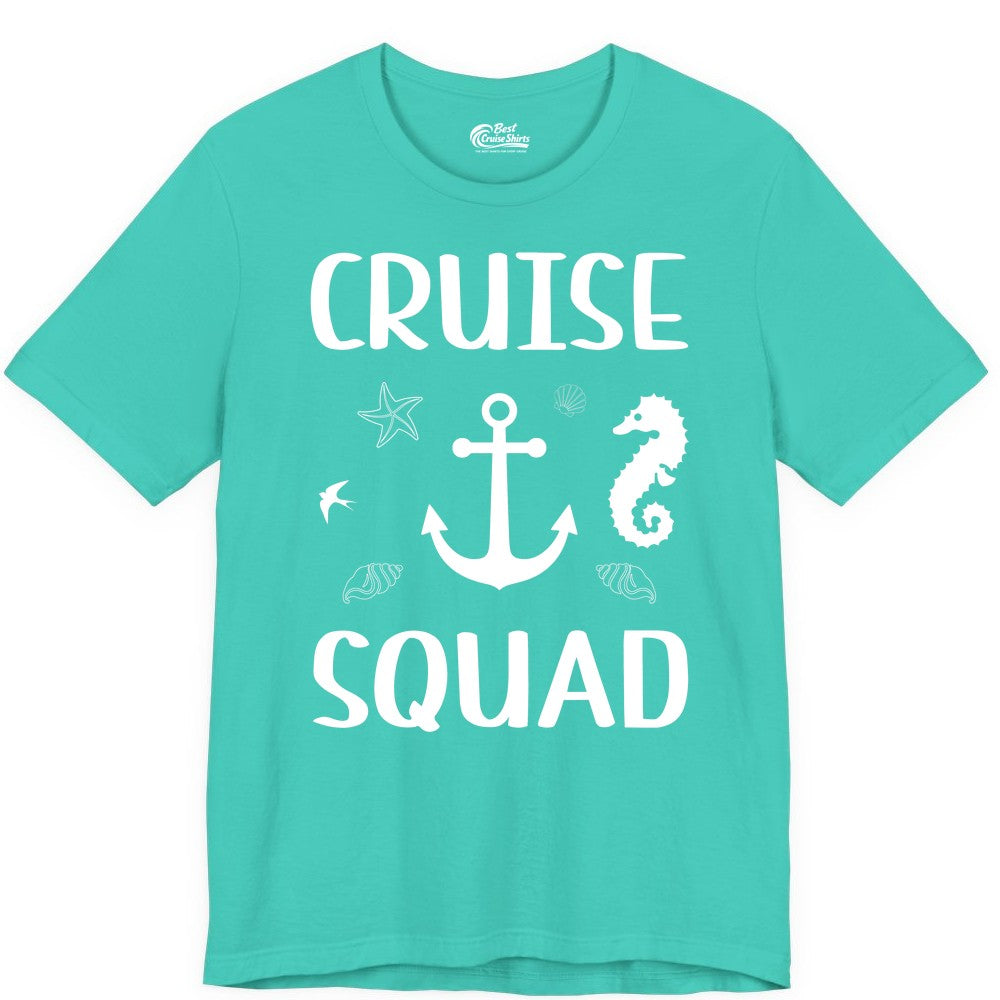 Cruise Squad Shirt - Nautical Group Shirt for Family Cruise Fun (Premium Tee) in Teal - Cruise Squad Shirt - Nautical Anchor Marine Animals Group Vacation Tee