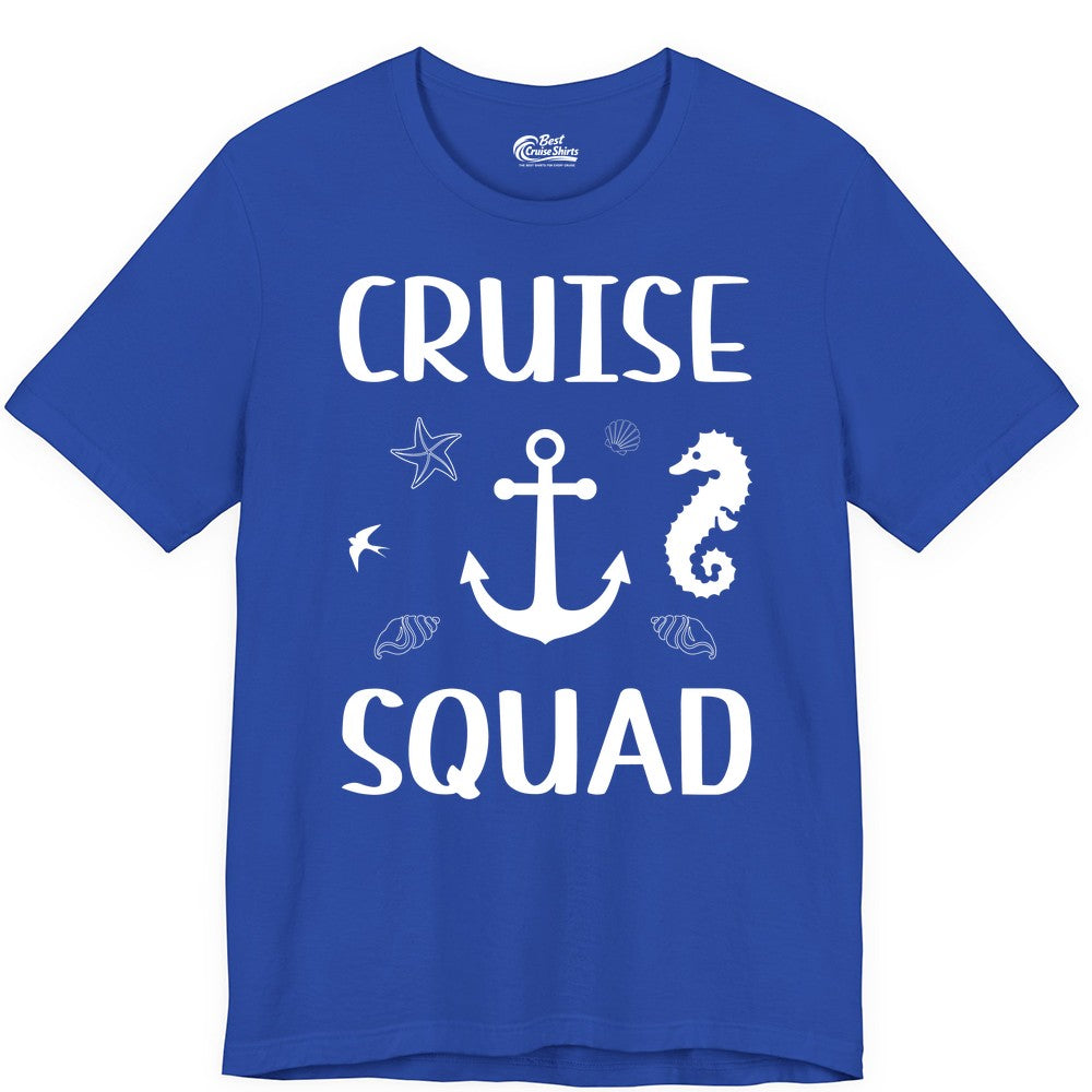 Cruise Squad Shirt - Nautical Group Shirt for Family Cruise Fun (Premium Tee) in True Royal - Cruise Squad Shirt - Nautical Anchor Marine Animals Group Vacation Tee