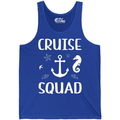 Cruise Squad Shirt - Nautical Group Shirt for Family Cruise Fun (Tank Top) in True Royal - Cruise Squad Shirt - Nautical Anchor Marine Animals Group Vacation Tee