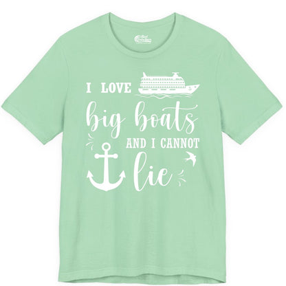 Funny Cruise Shirt - Nautical Big Boats Shirt for Cruise Lovers (Premium Tee) in Mint - I Love Big Boats And I Cannot Lie Funny Cruise Shirt Nautical Anchor