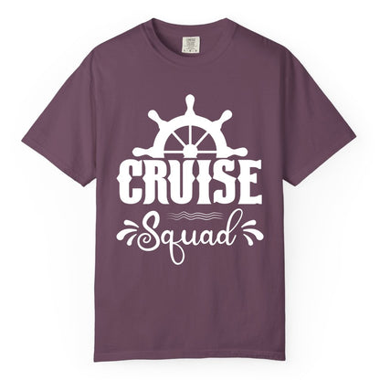Cruise Squad Shirt - Matching Cruise Group Nautical Apparel (Comfort Color) in Berry - Cruise Squad Shirt - Nautical Wheel Matching Cruise Group Tee Design