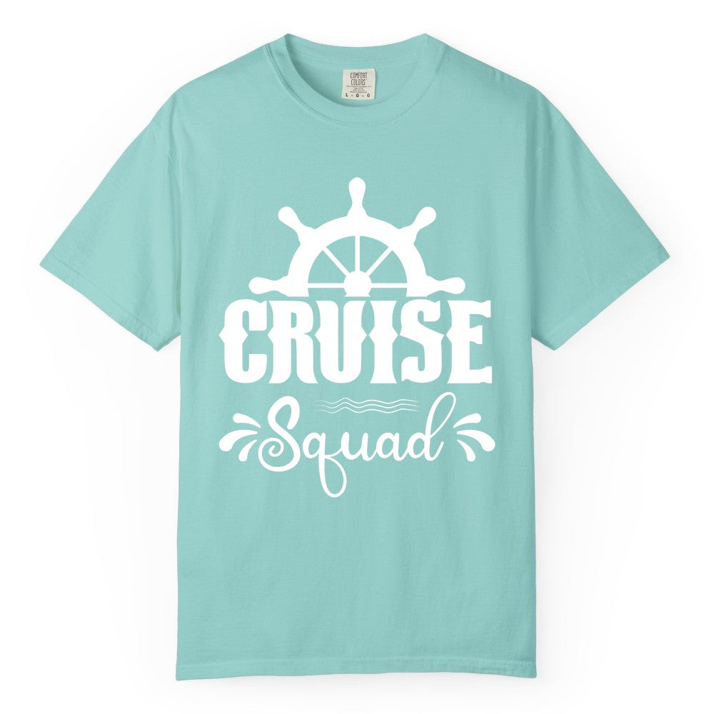 Cruise Squad Shirt - Matching Cruise Group Nautical Apparel (Comfort Color) in Chalky Mint - Cruise Squad Shirt - Nautical Wheel Matching Cruise Group Tee Design