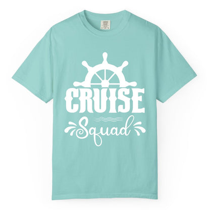 Cruise Squad Shirt - Matching Cruise Group Nautical Apparel (Comfort Color) in Chalky Mint - Cruise Squad Shirt - Nautical Wheel Matching Cruise Group Tee Design