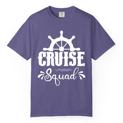 Cruise Squad Shirt - Matching Cruise Group Nautical Apparel (Comfort Color) in Grape - Cruise Squad Shirt - Nautical Wheel Matching Cruise Group Tee Design