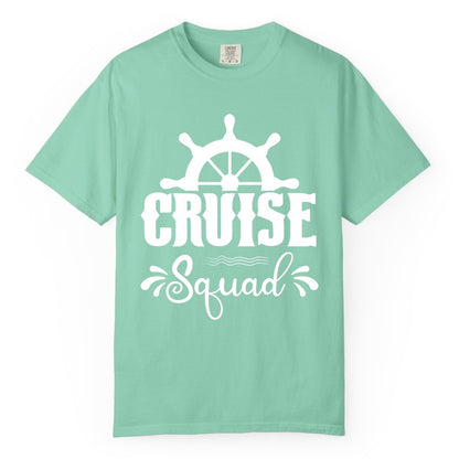 Cruise Squad Shirt - Matching Cruise Group Nautical Apparel (Comfort Color) in Island Reef - Cruise Squad Shirt - Nautical Wheel Matching Cruise Group Tee Design