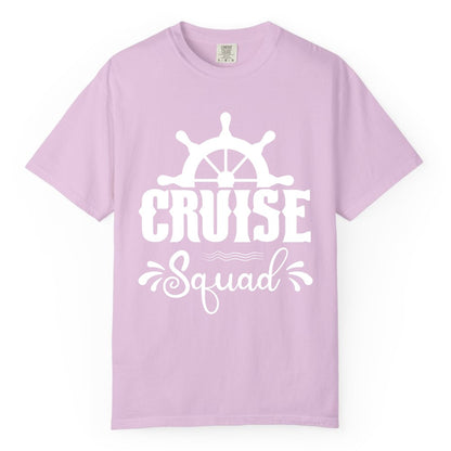 Cruise Squad Shirt - Matching Cruise Group Nautical Apparel (Comfort Color) in Orchid - Cruise Squad Shirt - Nautical Wheel Matching Cruise Group Tee Design